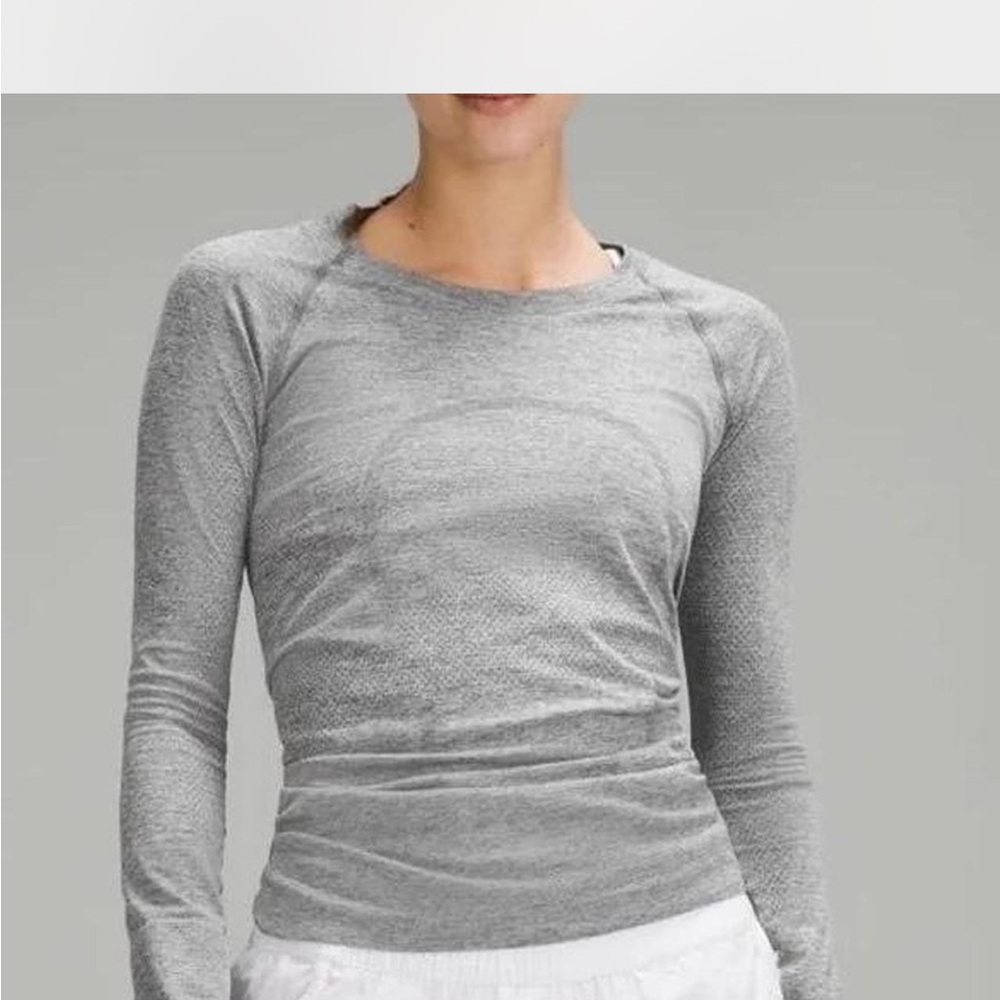 Grey long sleeve Lululemon swiftly tech shirt